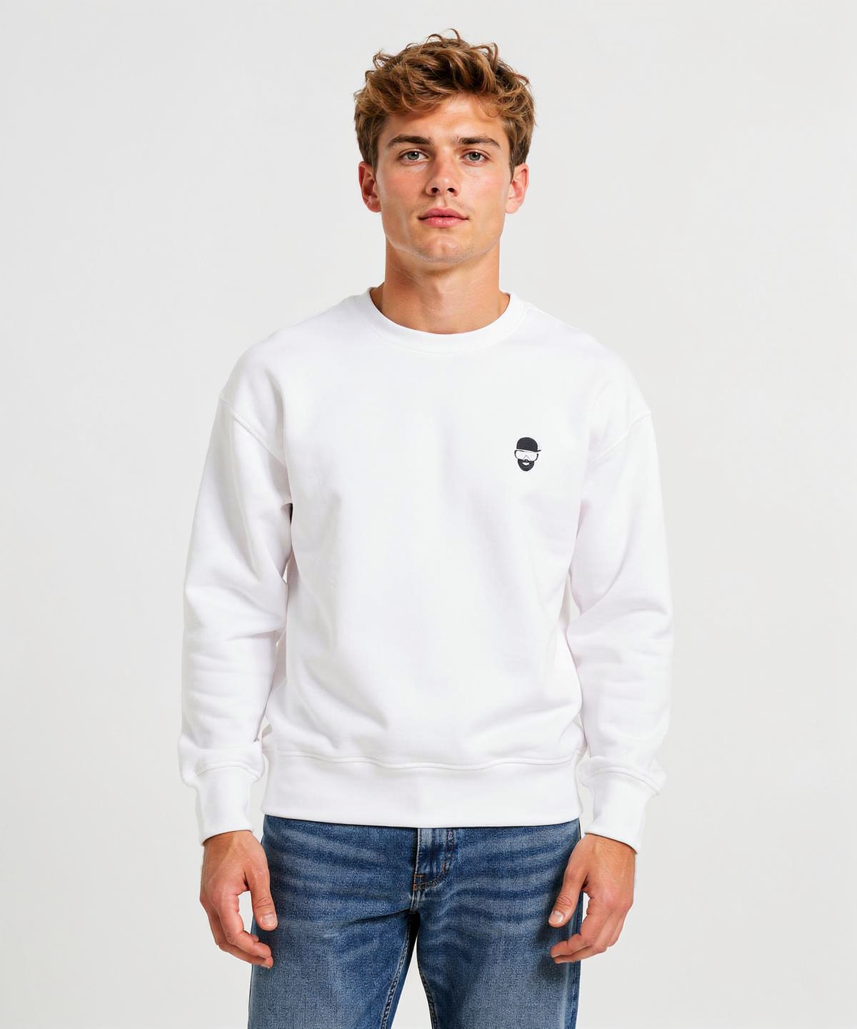 Arctic White Minimal Crewneck
