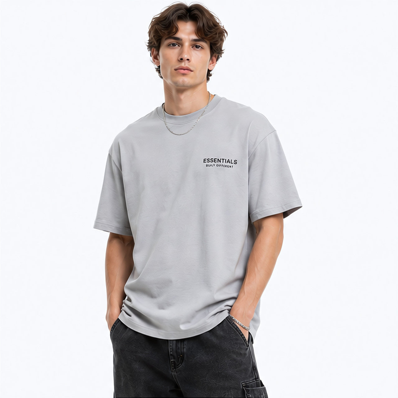 Charcoal Black Oversized T Shirt Made From Premium Heavyweight Pique Fabric For A Modern Relaxed Fit