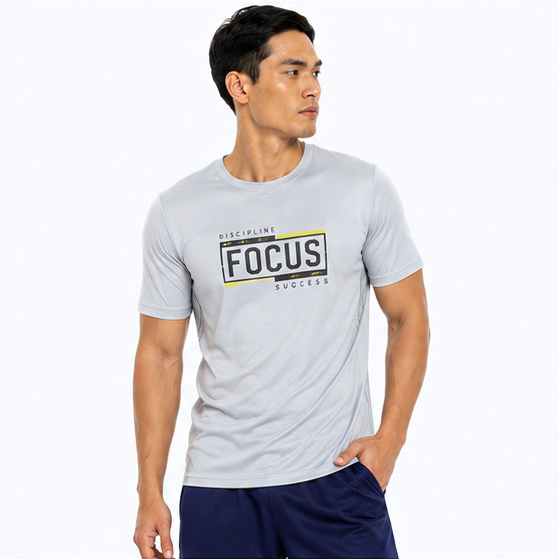 Focus Activewear Graphic Tee - Light Grey