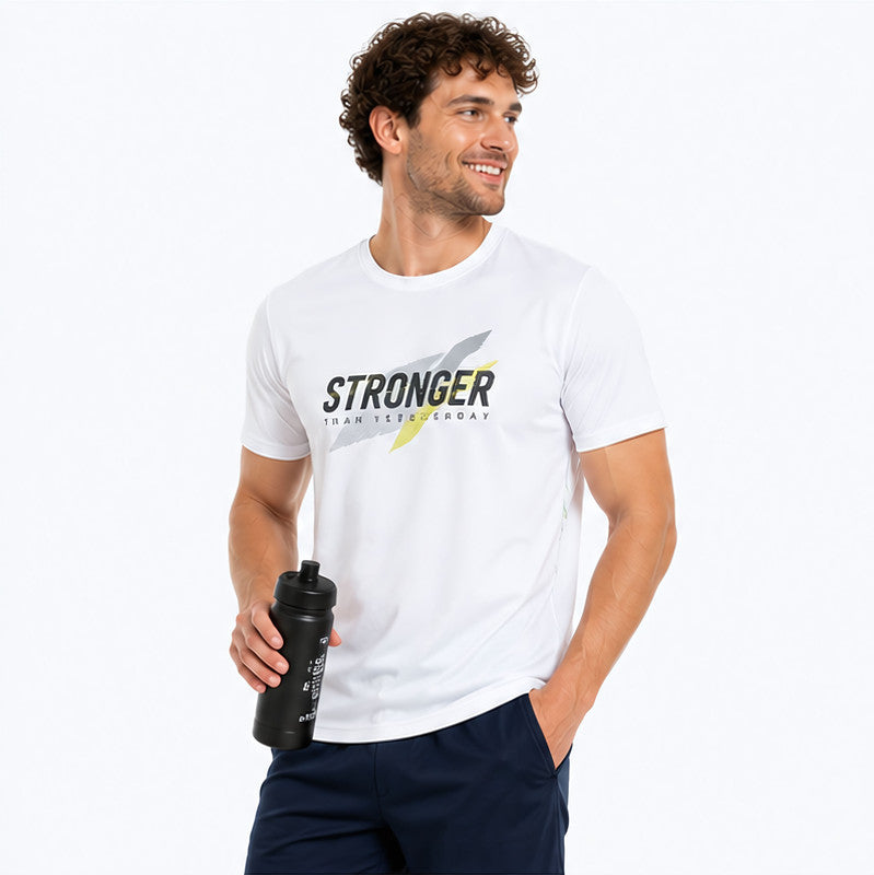 Stronger Motivational Gym Tee - White