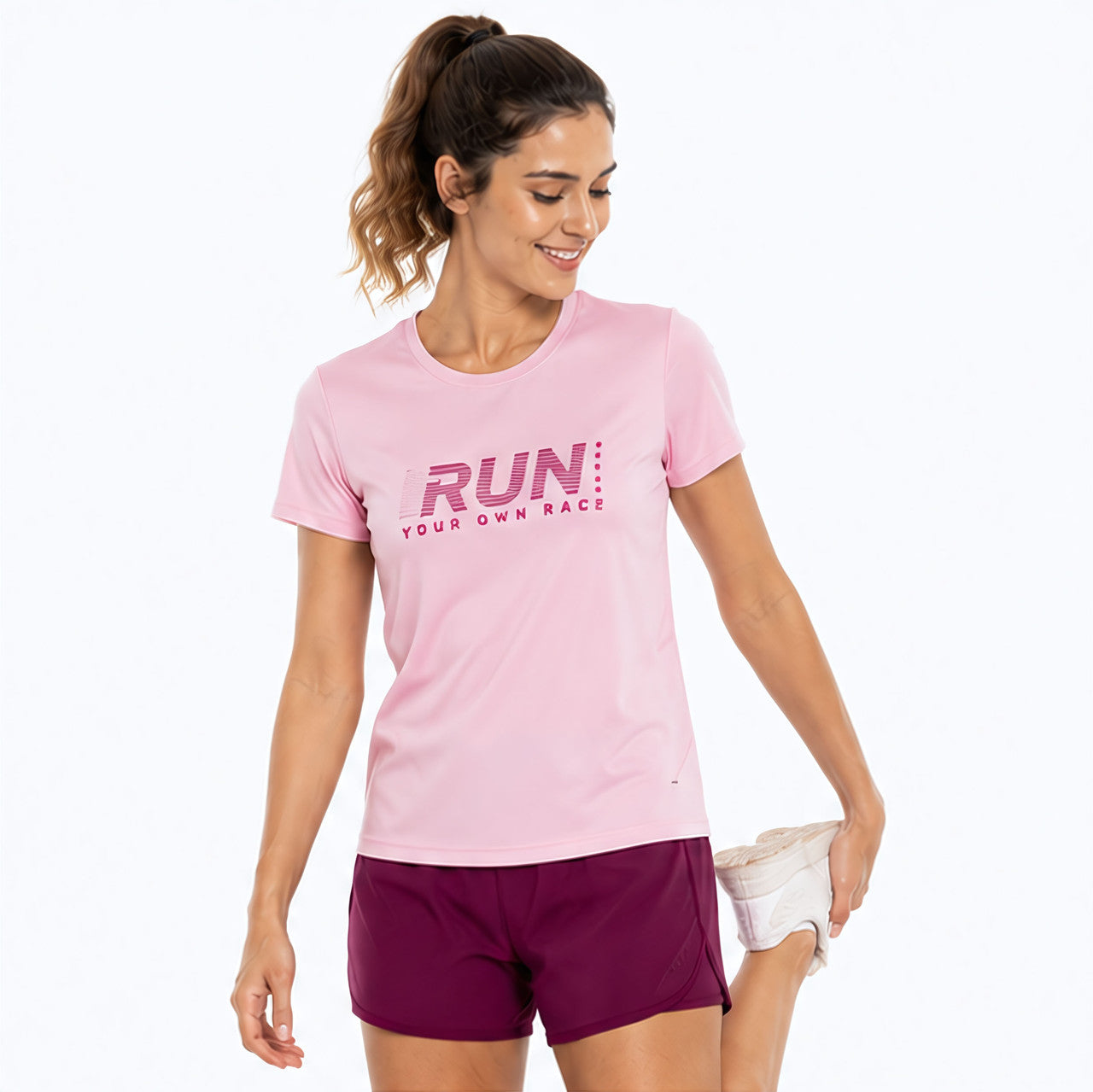 The Run Performance Tee - Blush Pink